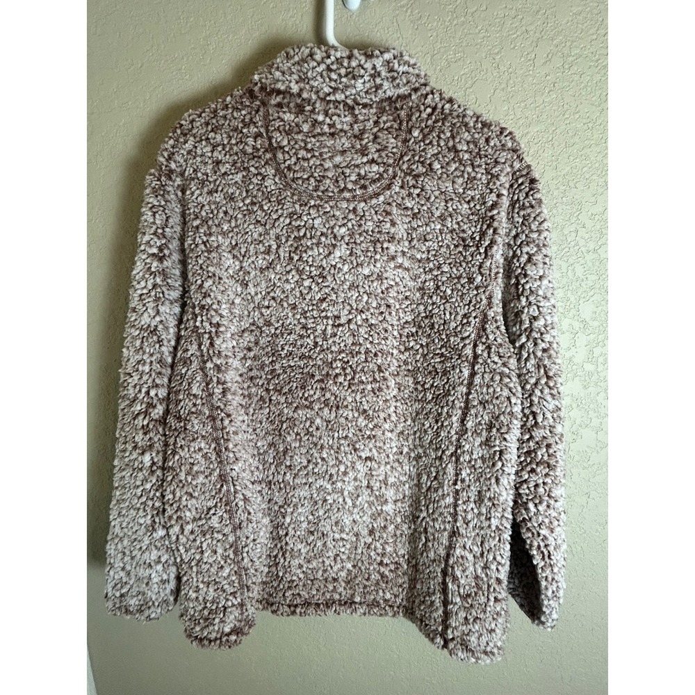 Nordic Fleece Pullover Women Large Brown Sherpa Quarter Zip - Picture 6 of 7